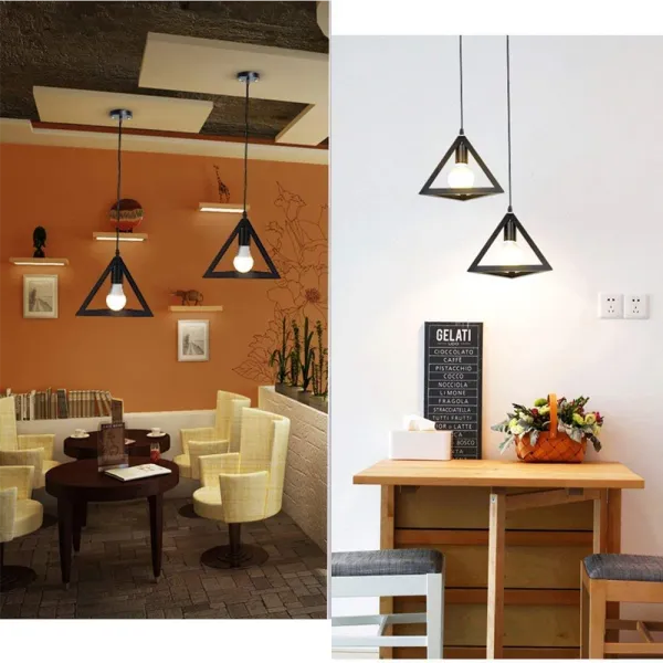 Triangle/Square Cube Shaped Hanging Light - Modern Ceiling Pendant Lamp (Bulb Not Included)