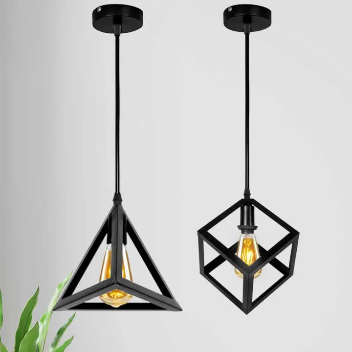 Triangle/Square Cube Shaped Hanging Light - Modern Ceiling Pendant Lamp (Bulb Not Included)