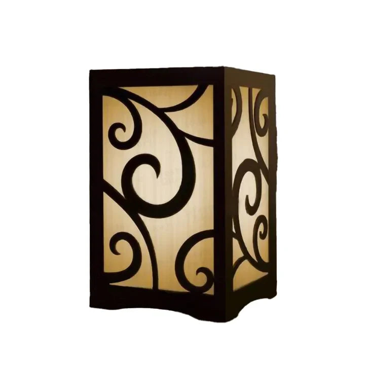 3D Laser-Cut Wooden Lamp - Modern Wooden Lamp for Bedroom & Side Table Decor