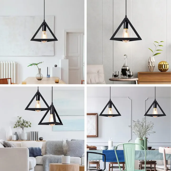 Triangle/Square Cube Shaped Hanging Light - Modern Ceiling Pendant Lamp (Bulb Not Included)