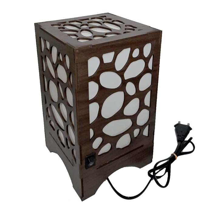 3D Laser-Cut Unique Design Wooden Lamp - Stylish Table Lamp for Bedroom & Room Decor