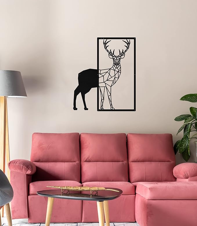 3D Deep Laser-Cut Deer Wooden Wall Art - Unique Wall Frames for Home & Bedroom Decor