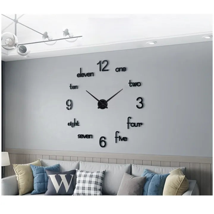 Numeric 3D 24-Inch Wooden Wall Clock - Elegant Home & Office Décor