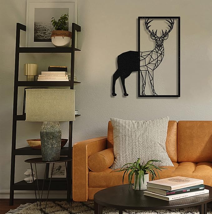 3D Deep Laser-Cut Deer Wooden Wall Art - Unique Wall Frames for Home & Bedroom Decor