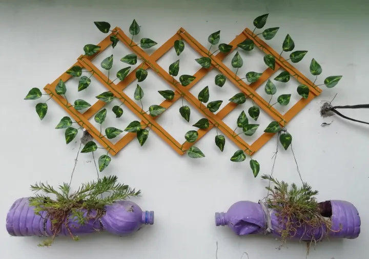 Wooden wall hanging with leaves Foldable Wall hanging with Money Plant Leaves