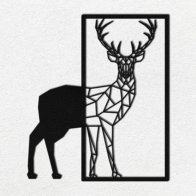 3D Deep Laser-Cut Deer Wooden Wall Art - Unique Wall Frames for Home & Bedroom Decor