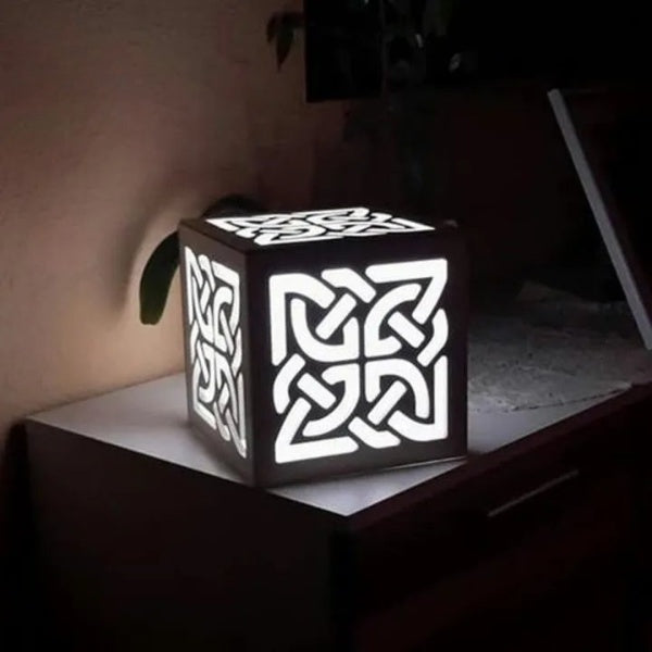 3D Laser-Cut Unique Design Wooden Lamp - Stylish Lighting for Side Tables & Rooms