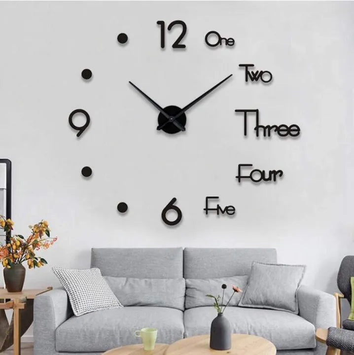 Numeric 3D 24-Inch Wooden Wall Clock - Elegant Home & Office Décor