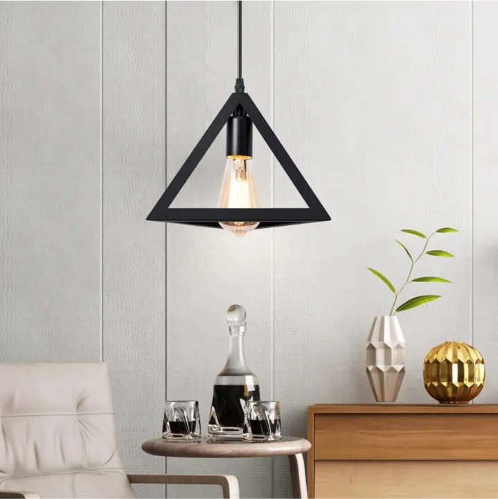 Triangle/Square Cube Shaped Hanging Light - Modern Ceiling Pendant Lamp (Bulb Not Included)