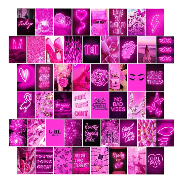 Pink Theme Aesthetic photo cards of your choice 21 Cards 4x6' For Wall Decorate