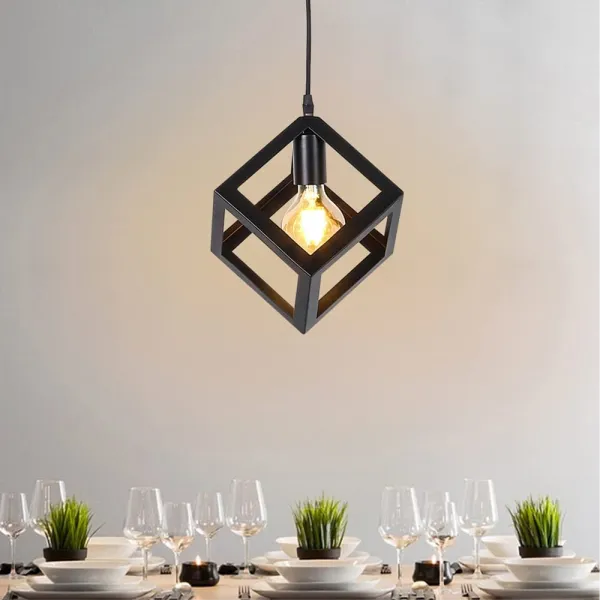 Triangle/Square Cube Shaped Hanging Light - Modern Ceiling Pendant Lamp (Bulb Not Included)