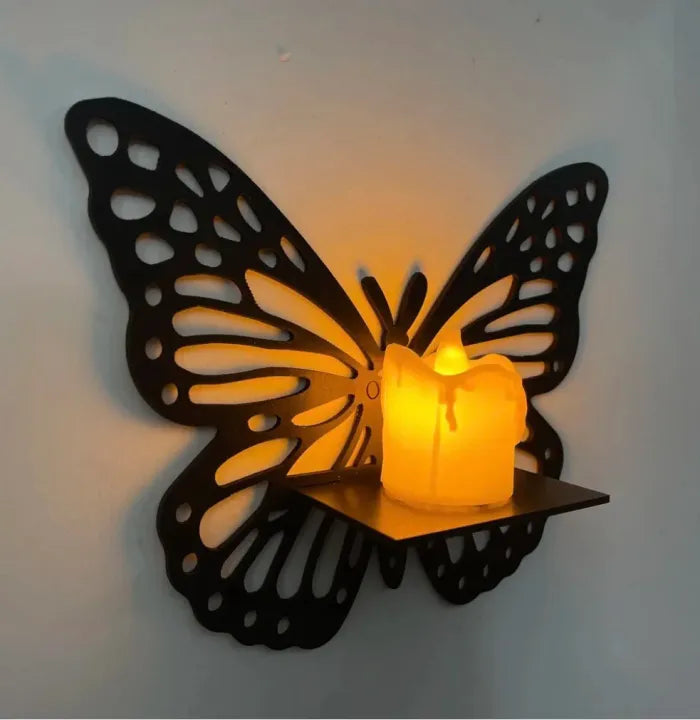 Decorative Butterfly Wall Shelf – Elegant Wooden Wall Art for Home Decor