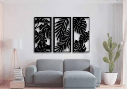 3D Set of 3 Leaf Wooden Wall Art - Elegant Home Decor & Decorating Items